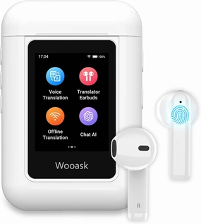 Translation Earbuds Real Time Support ChatGPT, Language Translator Device, Audifonos Traductores IngléS EspañOl with 144 Languages, Offline Translation for Travel, Business, Learning (White)