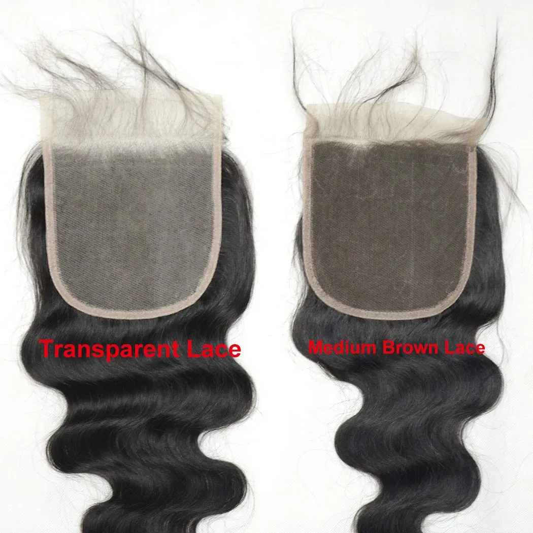 Transparent Lace 5x5 Lace Closure 18 inch Human Hair Straight with Baby Hair Bleached Knots Hairpieces
