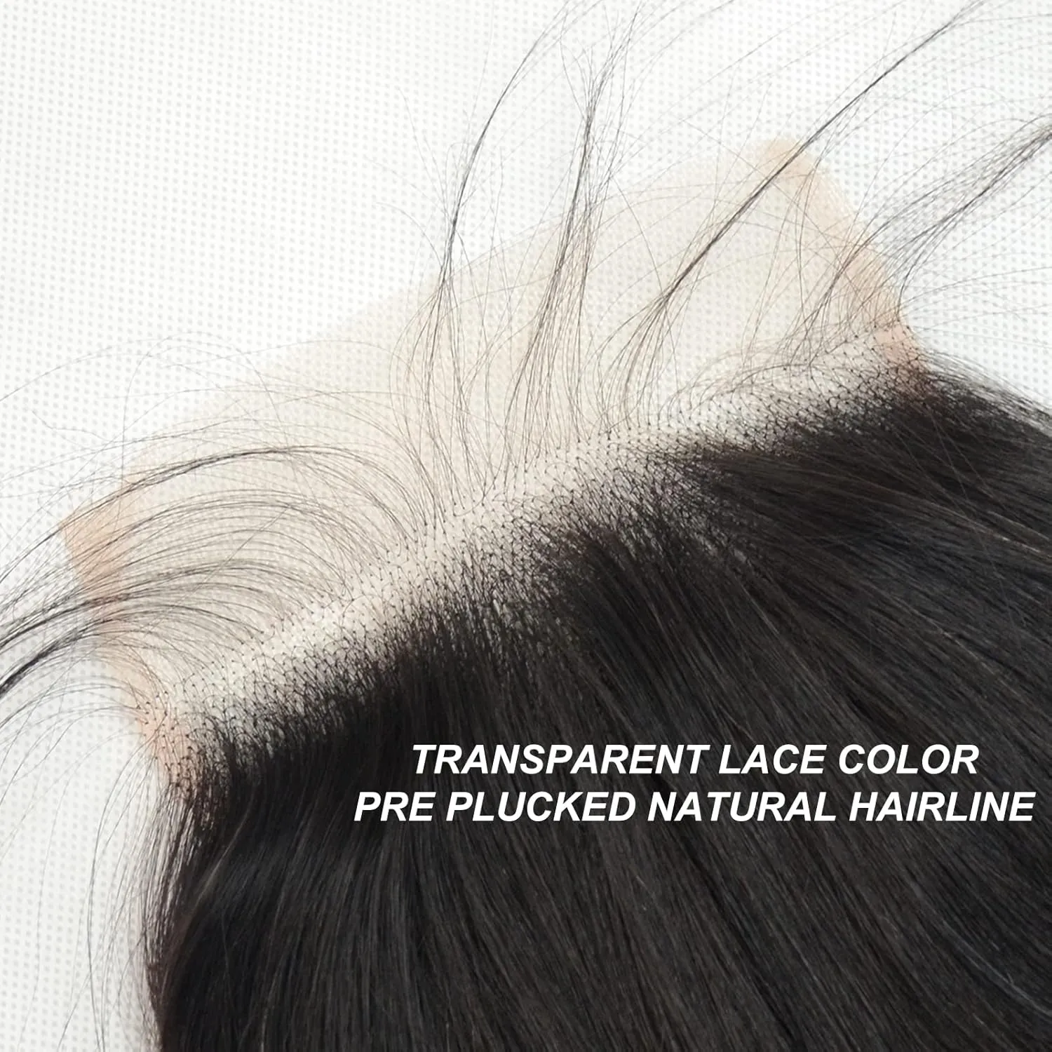 Transparent Lace 5x5 Lace Closure 18 inch Human Hair Straight with Baby Hair Bleached Knots Hairpieces