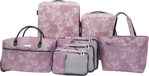 Travelers Club Bella Caronia Deluxe 20", 3 Luggage & Travel Accessories, Selva, 7 Piece Set