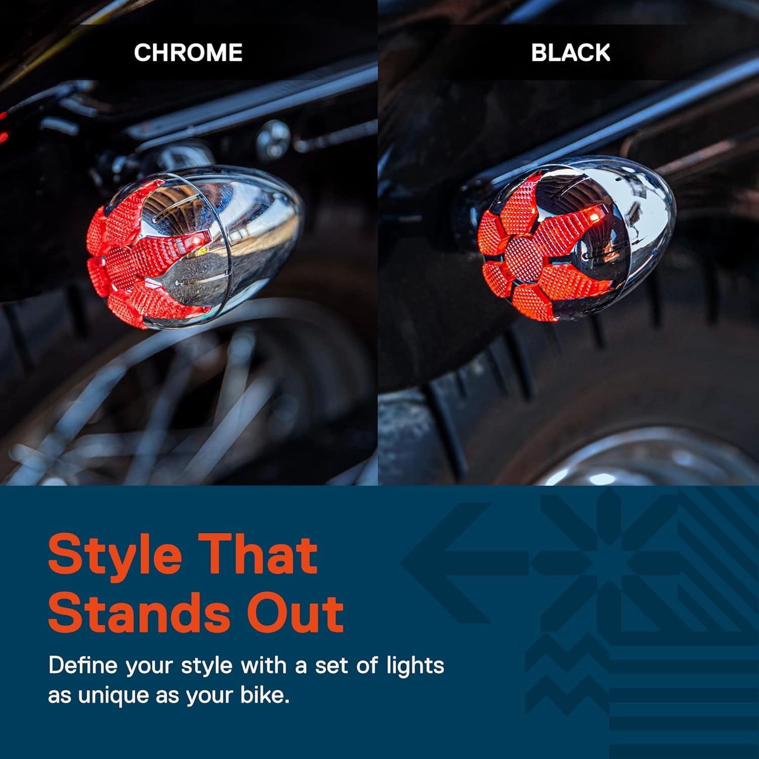 TRUE MODS 2" 1157 Rear LED Red Turn Signal/Brake/Tail Light for Harley Davidson [Smoked Lens] [Chrome-Finish] [Radial Design] Tail Light Sportster Street Road Glide King Dyna Softail Fatboy Electra