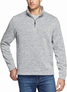 TSLA Men's Quarter Zip Thermal Fleece Lined Sweater, Winter Lightweight Soft Pullover Collar Sweatshirt