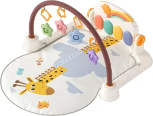 TUMAMA Baby Gym Activity Play Mat with Sounds,Lights and Music, Play Piano Gym,Early Development Light Up Playmat Toy Gift for Newborn Infants 0,3,6,9months (Giraffe)