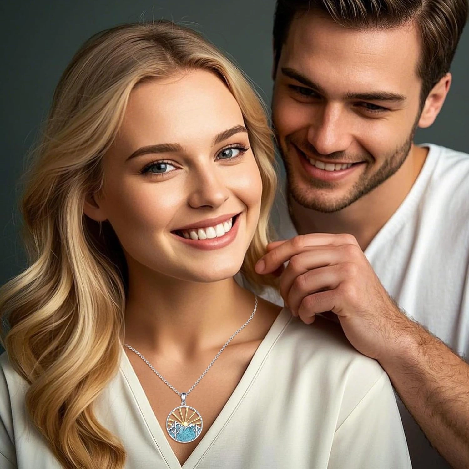 Turquoise Western Necklace for Women 925 Sterling Silver Cow Skull/Cow Tag/Cowgirl Shoot/Horseshoe Pendant Necklace Jewelry Gifts