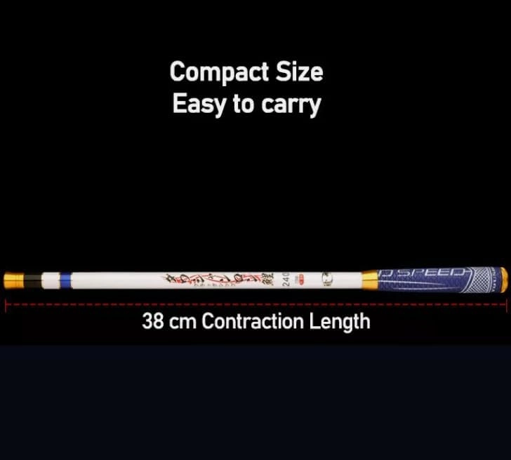 Ultra-Short Ultra-Light 1.5M-5.4M Mini Spinning Fishing Rod Telescopic Carbon Fiber Fishing Pole