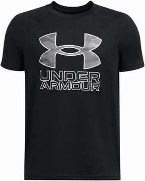 Under Armour Boys' Tech Hybrid Print Short Sleeve T Shirt