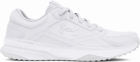 Under Armour Men's Charged Edge Leather, (100) White/White/Halo Gray, 14, US
