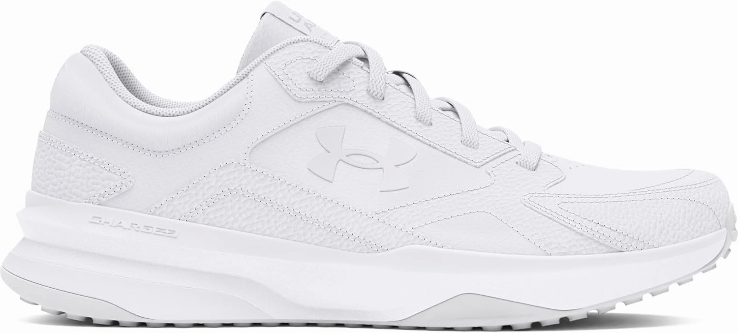 Under Armour Men's Charged Edge Leather, (100) White/White/Halo Gray, 14, US