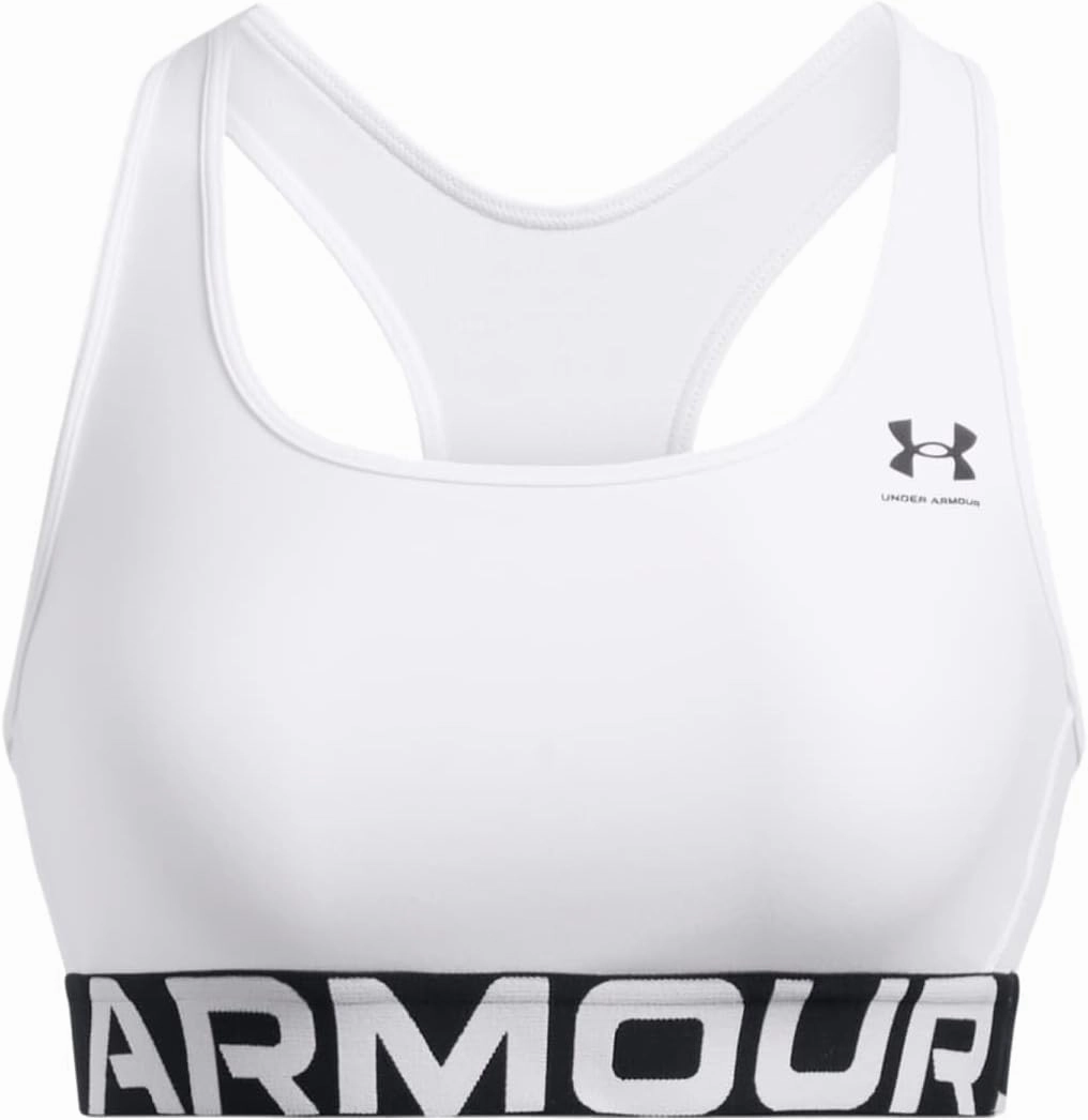 Under Armour Women's HeatGear Authentics Mid Impact Branded Sports Bra