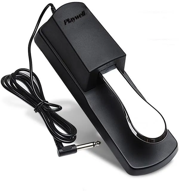 Universal Sustain Pedal, Piano Style Damper Pedal with 1/4 inch Jack, Black