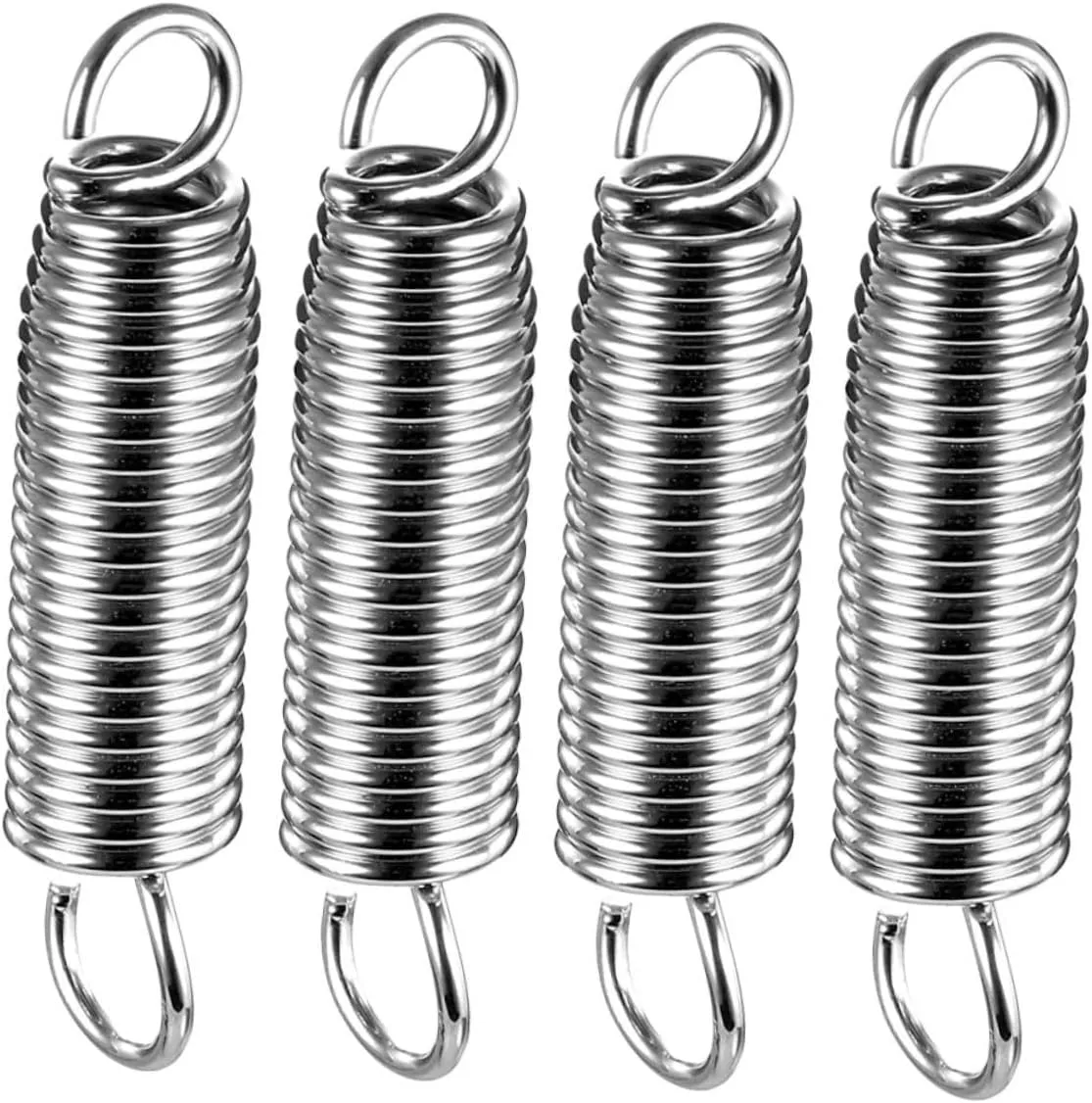 VANZACK 4pcs Drum Kit Accessories Instrument Parts Drum Kick Pedal Spring Drum Foot Pedal Spring Spring for Kick Drum Pedal Sturdy Drum Parts Drum Foot Kick Spring Metal Silver