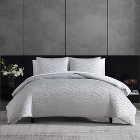Vera Wang - King Duvet Cover Set, Luxury Bedding with Matching Shams, Designer Bedding Set (Illusion Grey, King)