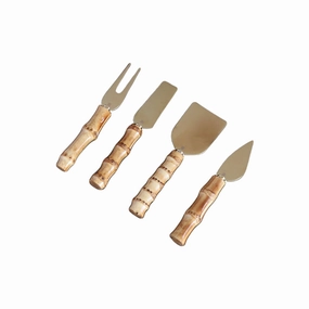 VIDA Bamboo Cheese Set of 4 (Gold and Natural)