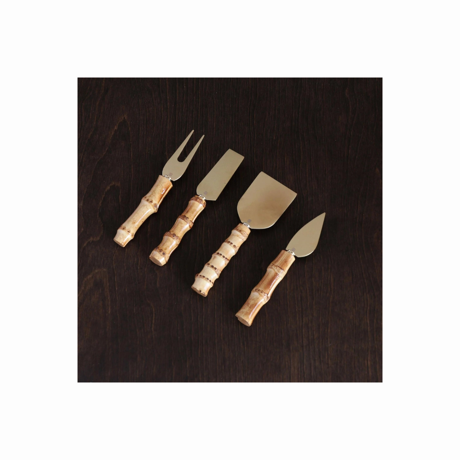 VIDA Bamboo Cheese Set of 4 (Gold and Natural)