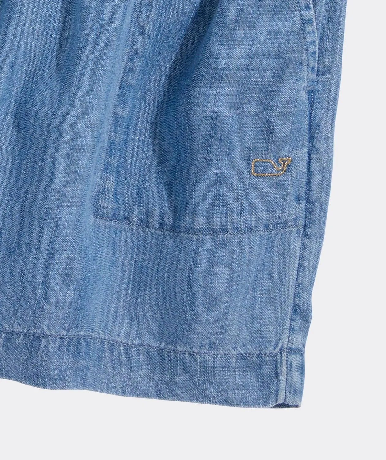 vineyard vines Girls’ Coastline Chambray Pull on Short