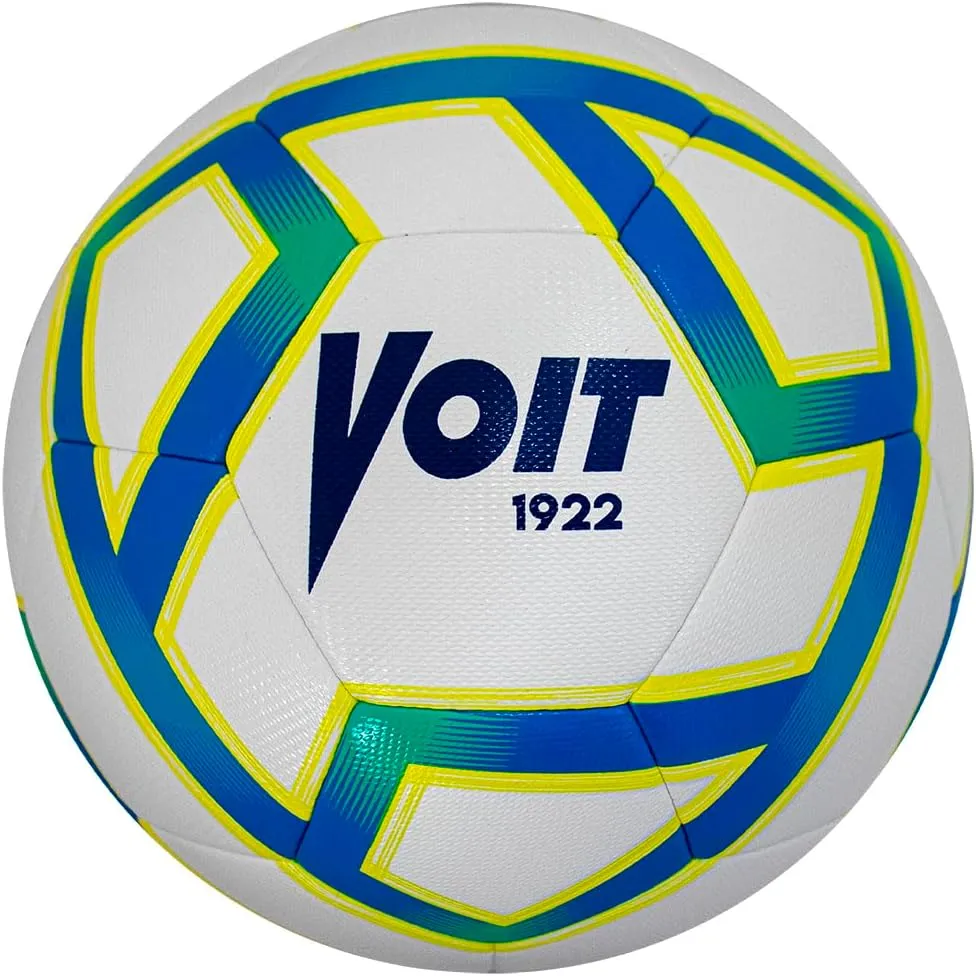 Voit Soccer Ball No. 5 for Training Liga MX Apertura 2022, White and Blue: Fusion of Innovation and Passion, Perfect for Amateur Football Enthusiasts, Hybrid Tech