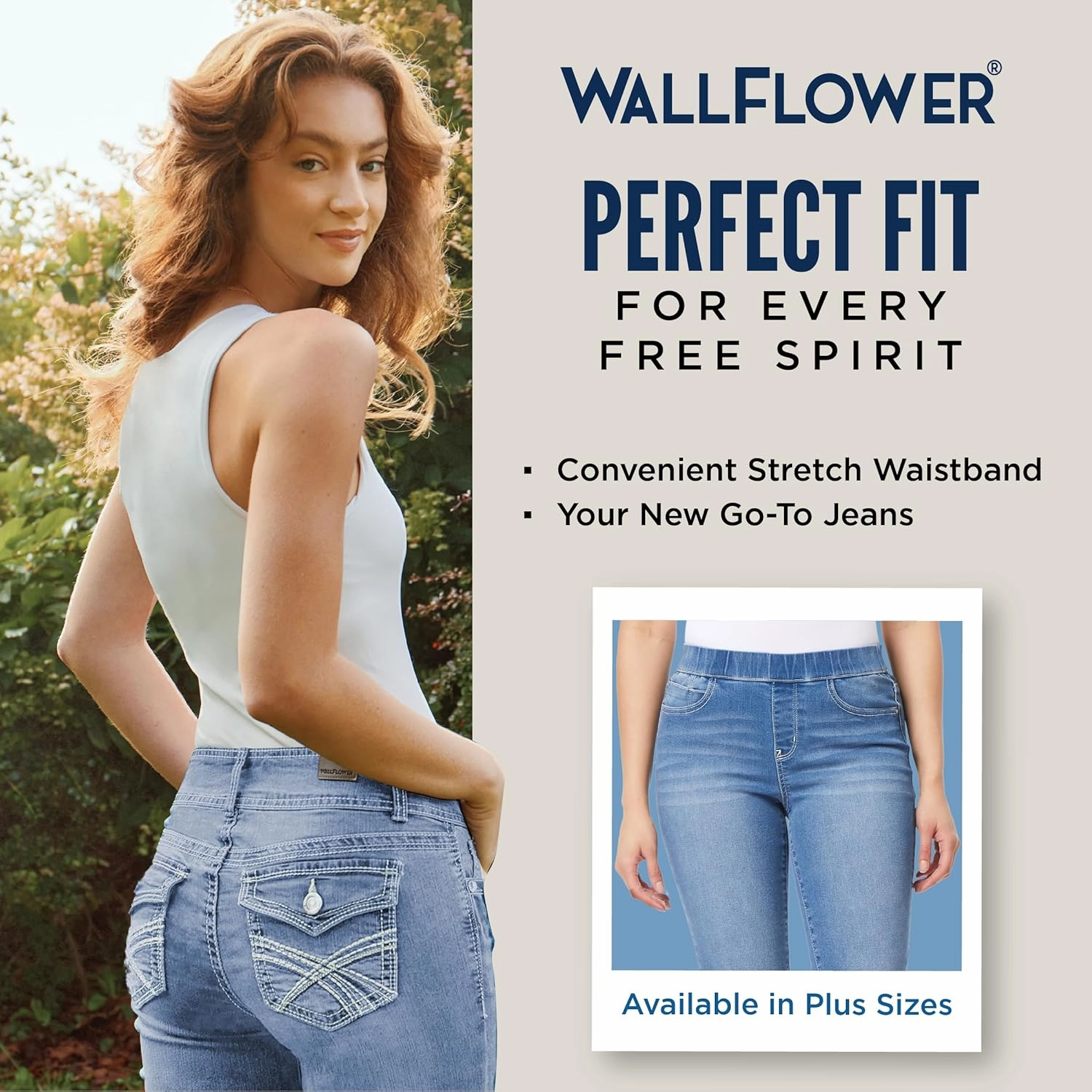 WallFlower Women's Pull on Denim Crop and Ankle High-Rise Insta Soft Juniors Jeans (Available in Plus Size)