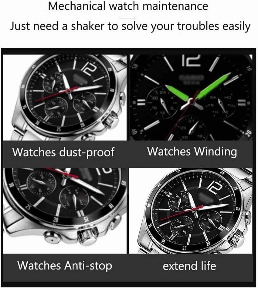 Watch Winder Automatic Watch Winder Box Double Watch Winder Box for Automatic Watches, with Led Light, Green Piano Paint Exterior, Silent Motor, 4 Rotation Modes Watch Winder,B Watch Winder