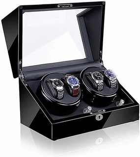 Watch Winders, Automatic Watch Winder Box, 5 Rotation Modes with Quiet Motor, Carbon Fibre Piano Finish Wood Shell Watch Winder Storage Case