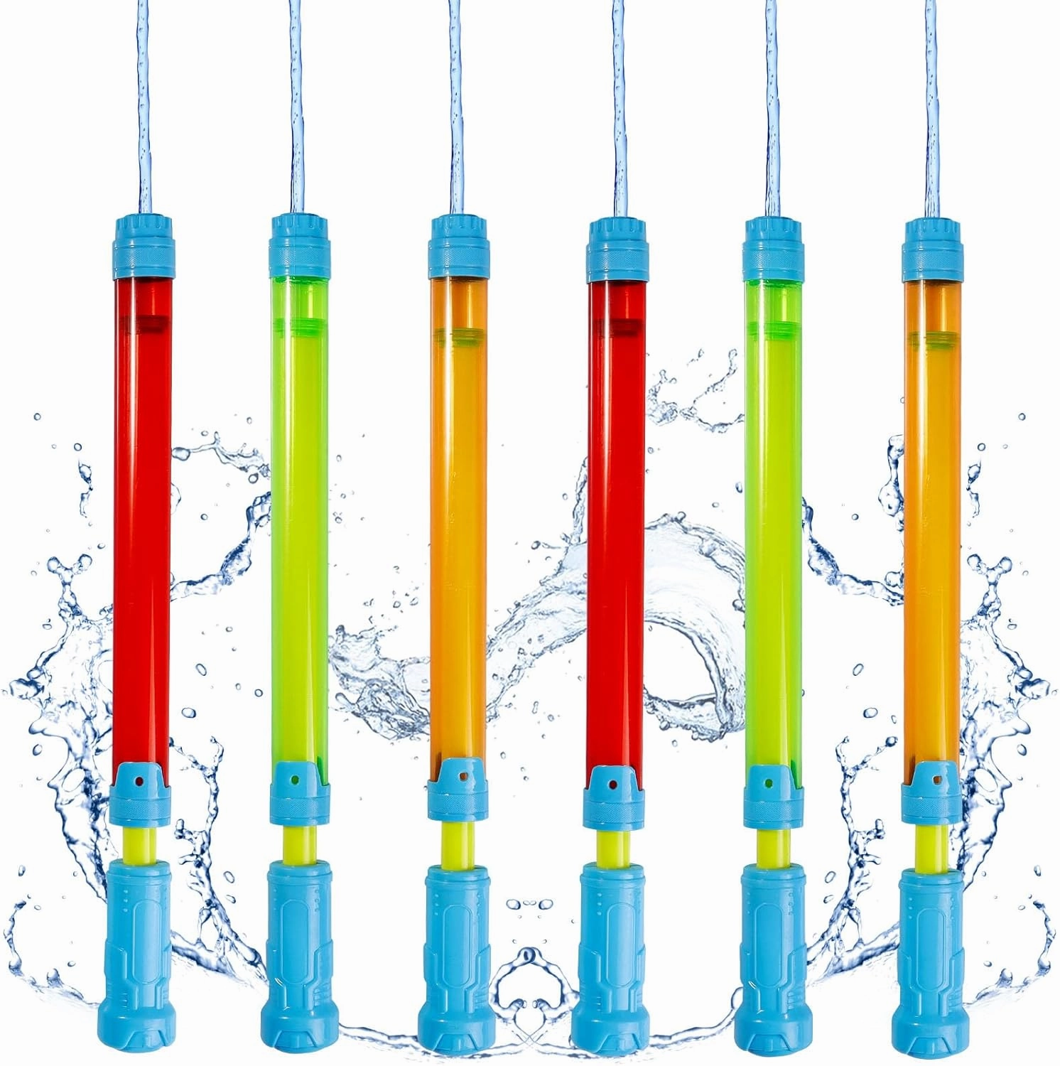 Water Guns for Kids - Water Pool Toys for Kids Ages 3-5, 4-8, 8-12 - Pool Games - Squirts Bulk Party Favors Outdoor Summer Beach Toys for Girls, Boys and Adults (6 Pack)