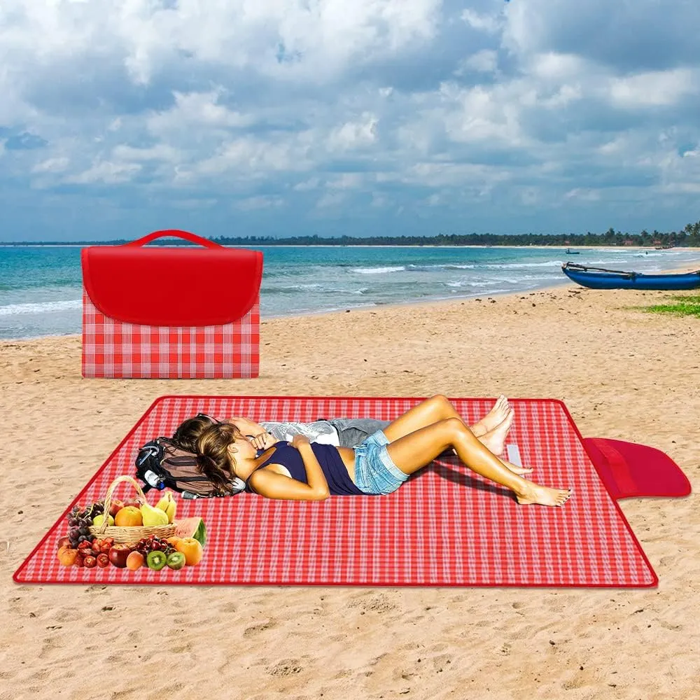Waterproof Foldable Outdoor Picnic Mat,2023 New Extra Large Beach Blanket Foldable Lightweight Waterproof Sand Mat,Portable Travel Blanket Play Mat for Beach Camping Hiking Park (#A6, 60 * 80 in)