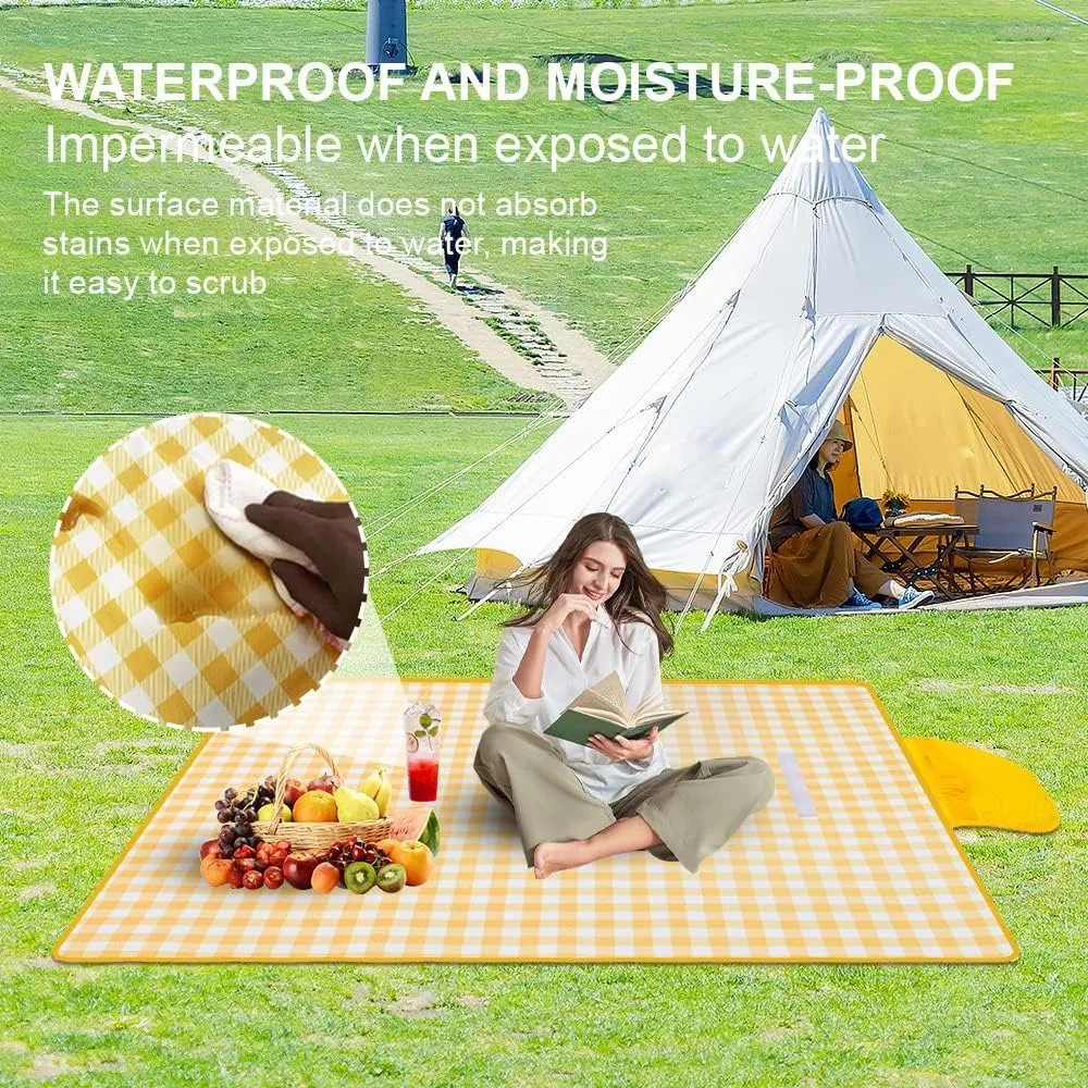 Waterproof Foldable Outdoor Picnic Mat,2023 New Extra Large Beach Blanket Foldable Lightweight Waterproof Sand Mat,Portable Travel Blanket Play Mat for Beach Camping Hiking Park (#A6, 60 * 80 in)
