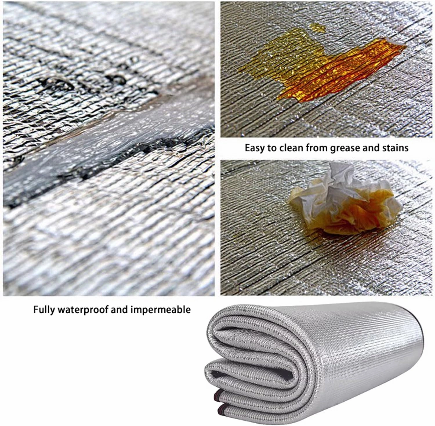 Waterproof Foil Camping Mat, Aluminum Film Sleeping Mat, 7mm Thick Foam Aluminium Insulating Mat for Traveling & Outdoor Activities, Double-Sided Foil Tent Pad