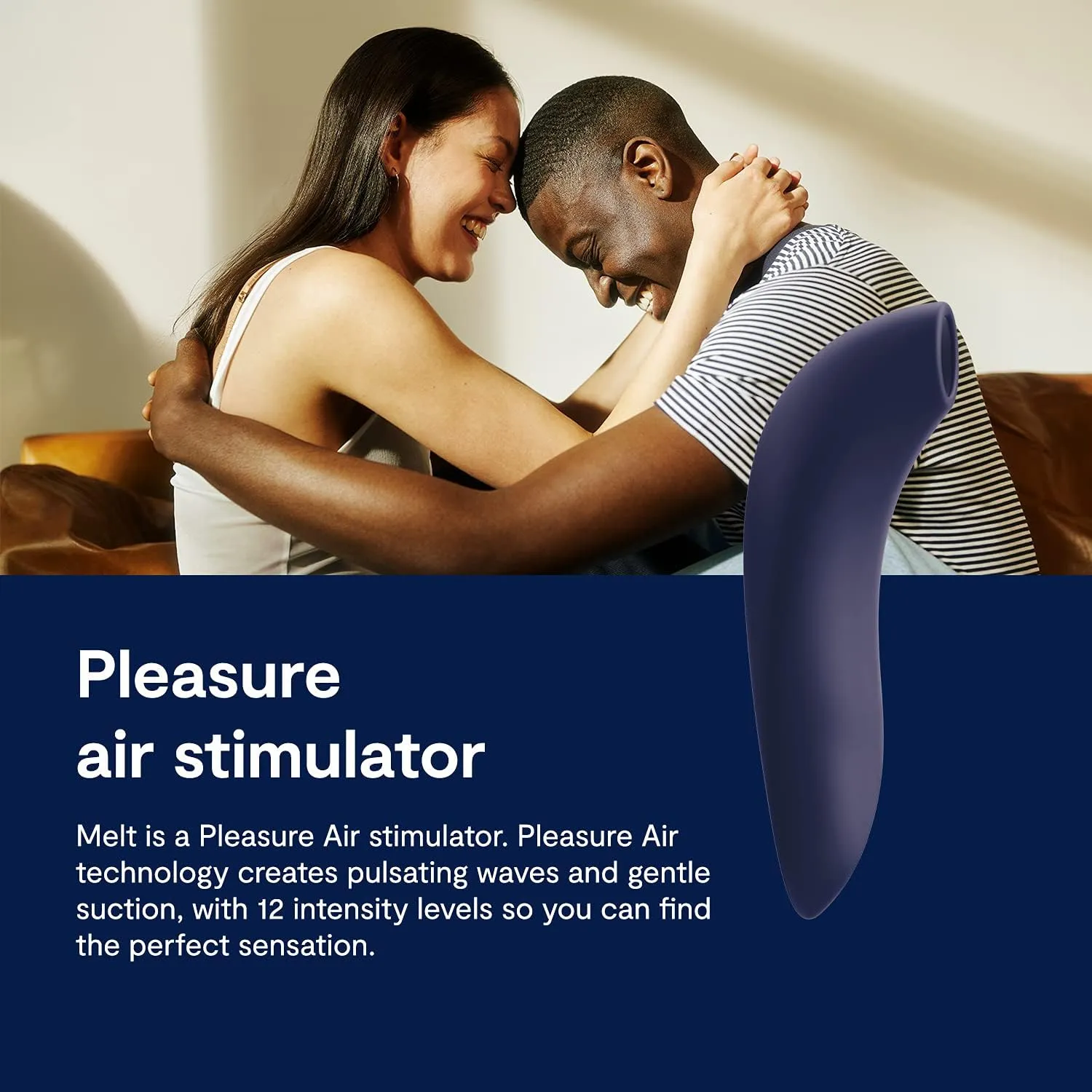 We-Vibe Melt Clitoris Vibrator | Clitoral Stimulator Adult Sex Toys for Women | Clit Sucker Sex Toy Couples | Long Distance App Control Vibrator 12 Intensity Levels | Personal Massager | Blue