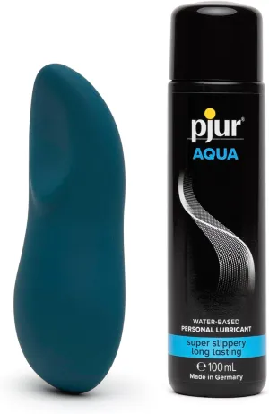 We-Vibe Touch X Green Powerful Mini Massager Vibrator & Pjur Aqua Water Based Personal Lubricant 3.4 fl oz - Female Sex Toys Bundle