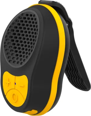 Wearable Bluetooth Speaker Clip On Wireless Jobsite Pro Water Resistant Small Mini Portable Bluetooth Speaker with Microphone for Workout Cycling Running Up to 24H Playtime (Black Orange)