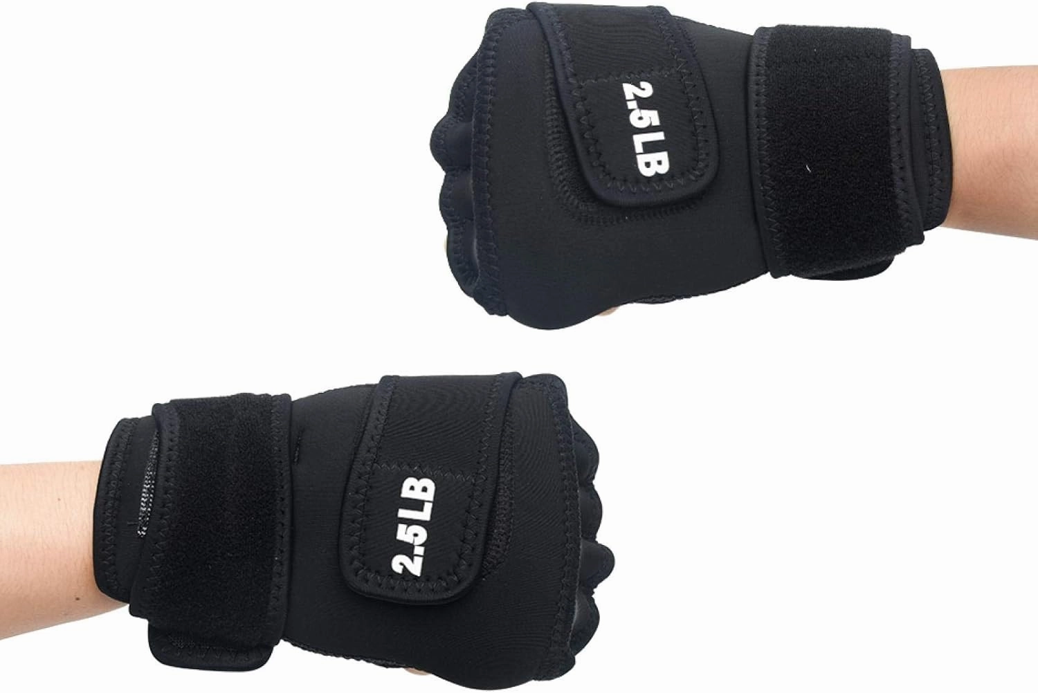 Weighted Gloves 5lb(2.5lb Each), Soft Iron Fitness Gloves with Lengthen Wrist Strap for Gym Boxing, Taekwondo, Running Training, Washable