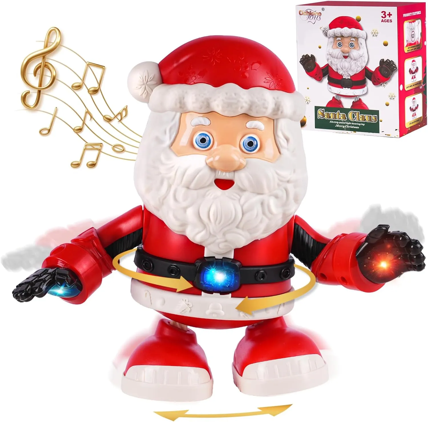 WHIMSYLAND Twerking Santa Claus with Music, Singing and Dancing Animated Electric Christmas Toys for Kids, Moving Christmas Decorations
