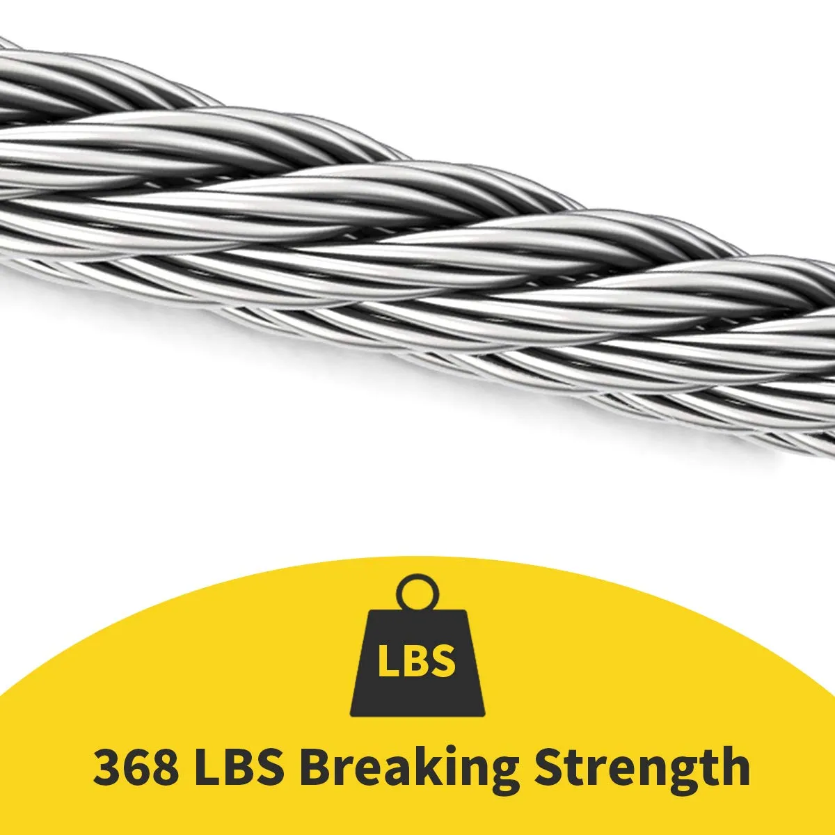 Wire Rope, 1/16 Wire Rope, 304 Stainless Steel Cable, Aircraft Cable, Steel Wire, 328FT with 150Pcs Crimping Sleeves, Clothes Line Wires, Trellis Wire, 7x7 368lbs Breaking Strength