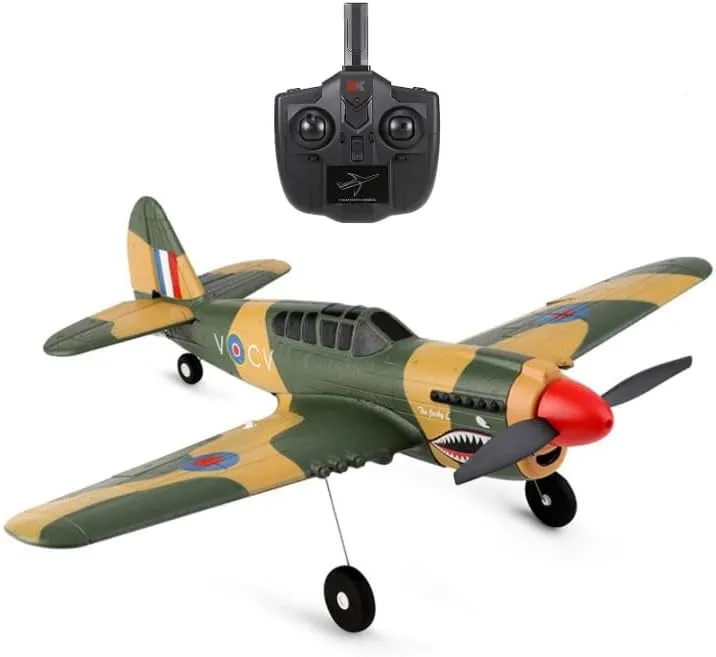 WLtoys XK A220 P40 384mm Wingspan 2.4GHz 4CH RC Transmitter & Battery, Remote Control Airplane 3D/6G Mode Switchable 6-Axis Gyro - RTF RC Airplane Toy Vehicle for Adults (HELIDIRECT)…