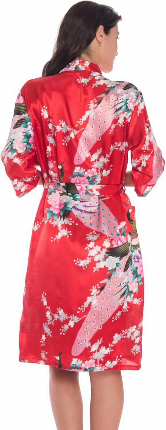 Women's Satin Nightgown with Robes Set 2 Piece Sleepwear Sexy Slip Gown Pajamas Set Silky Cami Nightwear