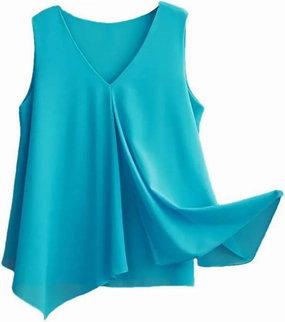 Women's Sleeveless Casual Simple Soft Vest Double Layer Chiffon Loose Vest