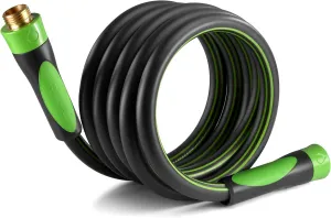 WORKPRO 5/8 IN x 10 FT Garden Hose, Heavy Duty, Flexible, Lightweight Water Hose with Bi-Material 360° Rotation Handle, 3/4" GHT Solid Brass Fittings, for Outdoor, Lawn, Garden & Yard, Car Wash