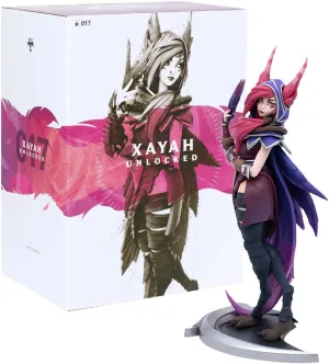 Xayah Statue - League of Legends Vastaya Assassin Figure (10.2") - Feathered Blades & Dynamic Pose, Collector’s Display for LOL Fans - Inspired by Rakan, Comes with Original Box and Verification Card