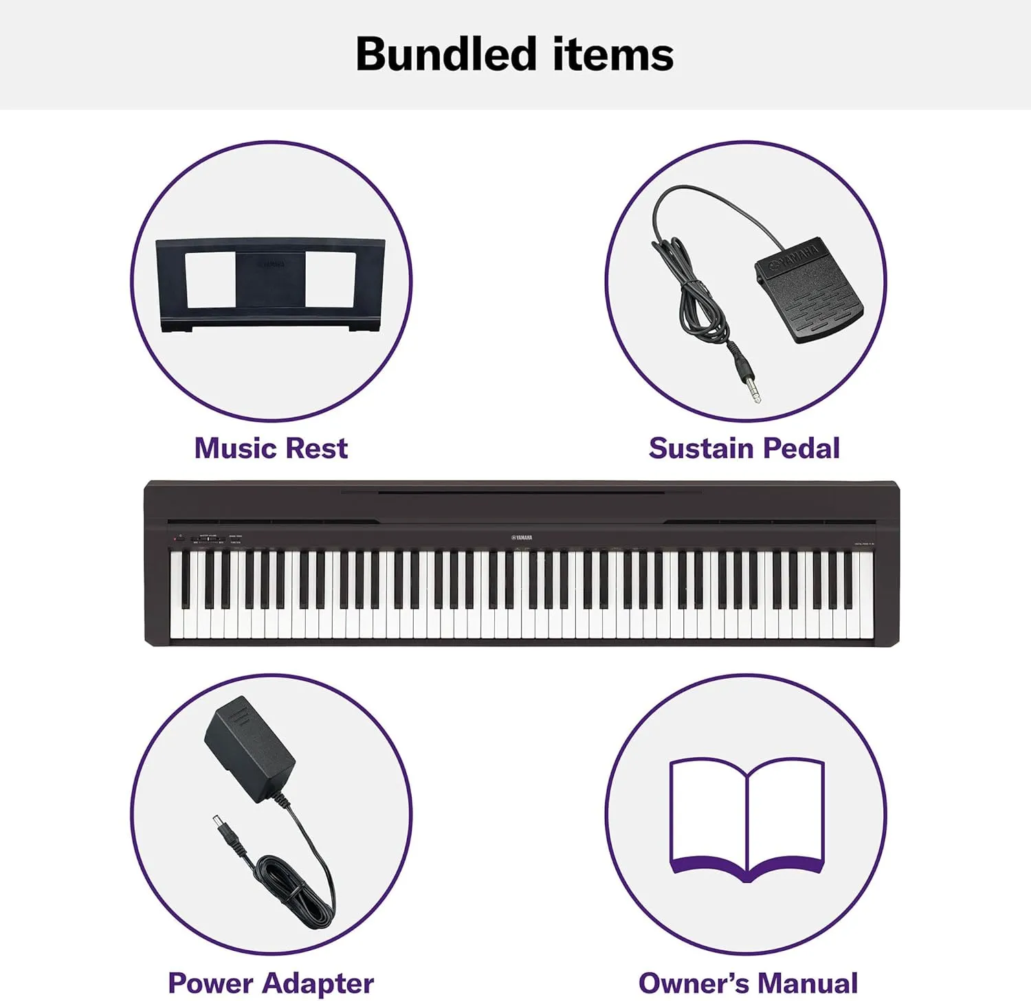 YAMAHA P71 88-Key Weighted Action Digital Piano with Sustain Pedal and Power Supply (Amazon-Exclusive)