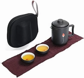 YAUSNI Ceramic Teacup Set Ceramic Teaware Travel Teaware Define Chinese Kong Fu Teaware Portable Gaiwan Tea Cups of Tea Ceremony Tea Pot with Travel Bag Coffee Set Tea Coffee Pot cups