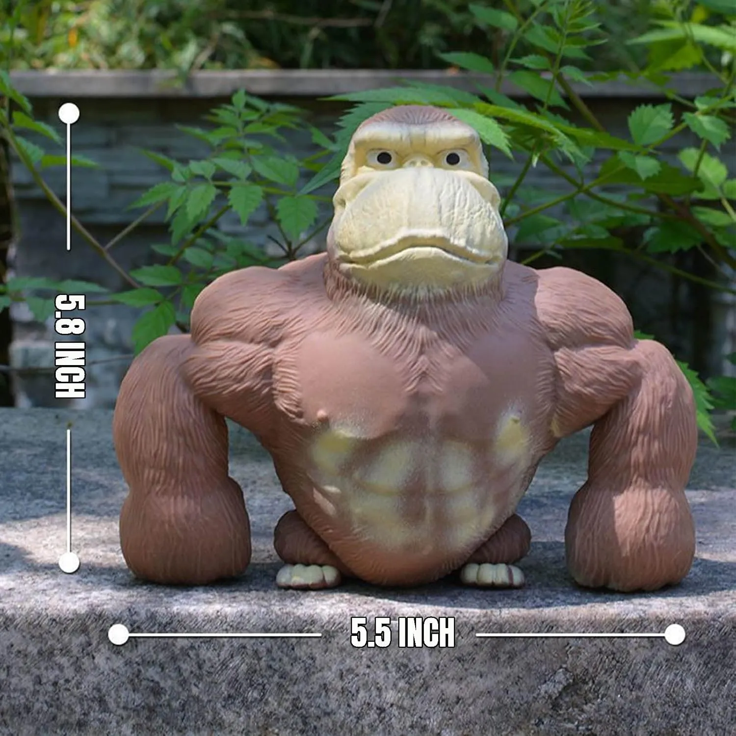 YHan Squeeze Monkey Toy – Stretchy Stress Relief Gorilla with Sand Filling, Soft & Elastic Sensory Fidget Toy for Autism, ADHD & Anxiety – Non-Toxic Latex, Fun Gifts for Kids & Adults (Medium, Brown)