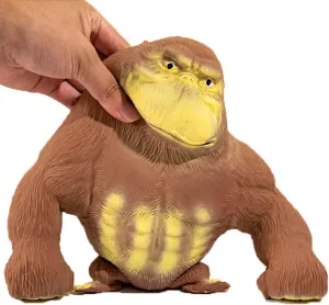 YHan Squeeze Monkey Toy – Stretchy Stress Relief Gorilla with Sand Filling, Soft & Elastic Sensory Fidget Toy for Autism, ADHD & Anxiety – Non-Toxic Latex, Fun Gifts for Kids & Adults (Medium, Brown)