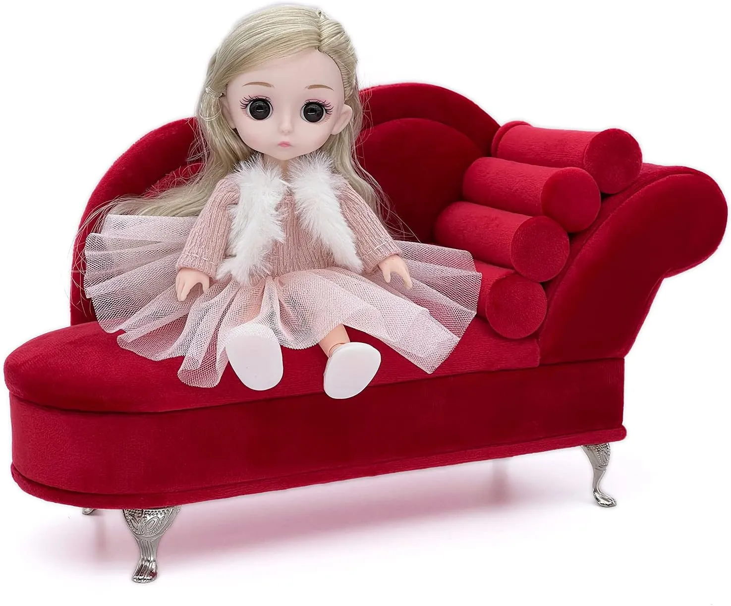 Yikko 1/6 Sofa Cushions for Dollhouse Living Room or Bedroom Decor, 12inch Dolls Accessories, Furniture for Blythe-Doll, Gift for Girls and Women Jewelry Box(A20-YS32)