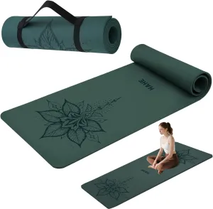 Yoga Mat Thick (8MM,1/3"), Eco-Friendly POE Non Slip Yoga Mat, High Rebound & Shock Absorption, Anti-Tear & Sweat-Resistant for Yoga, Fitness, Home, Workouts, Large Pilates Mats 72"x24" with Carrying Strap