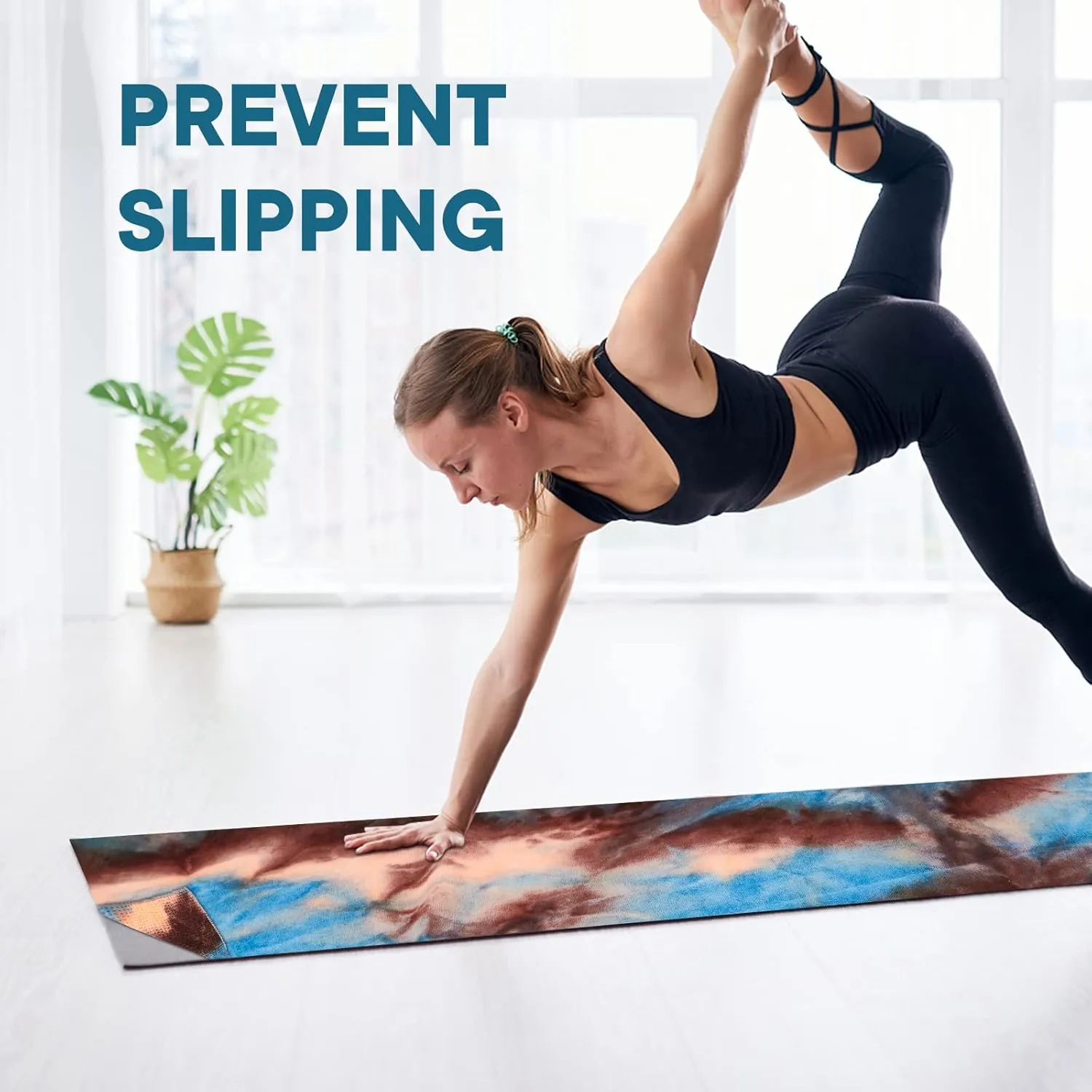 Yoga Towels, Non Slip Hot Yoga Mat Towel with Grip Dots,Super-Absorbent Soft Microfiber Yoga Blanket for Pilates, Fitness and Workout 72inch x 24inch