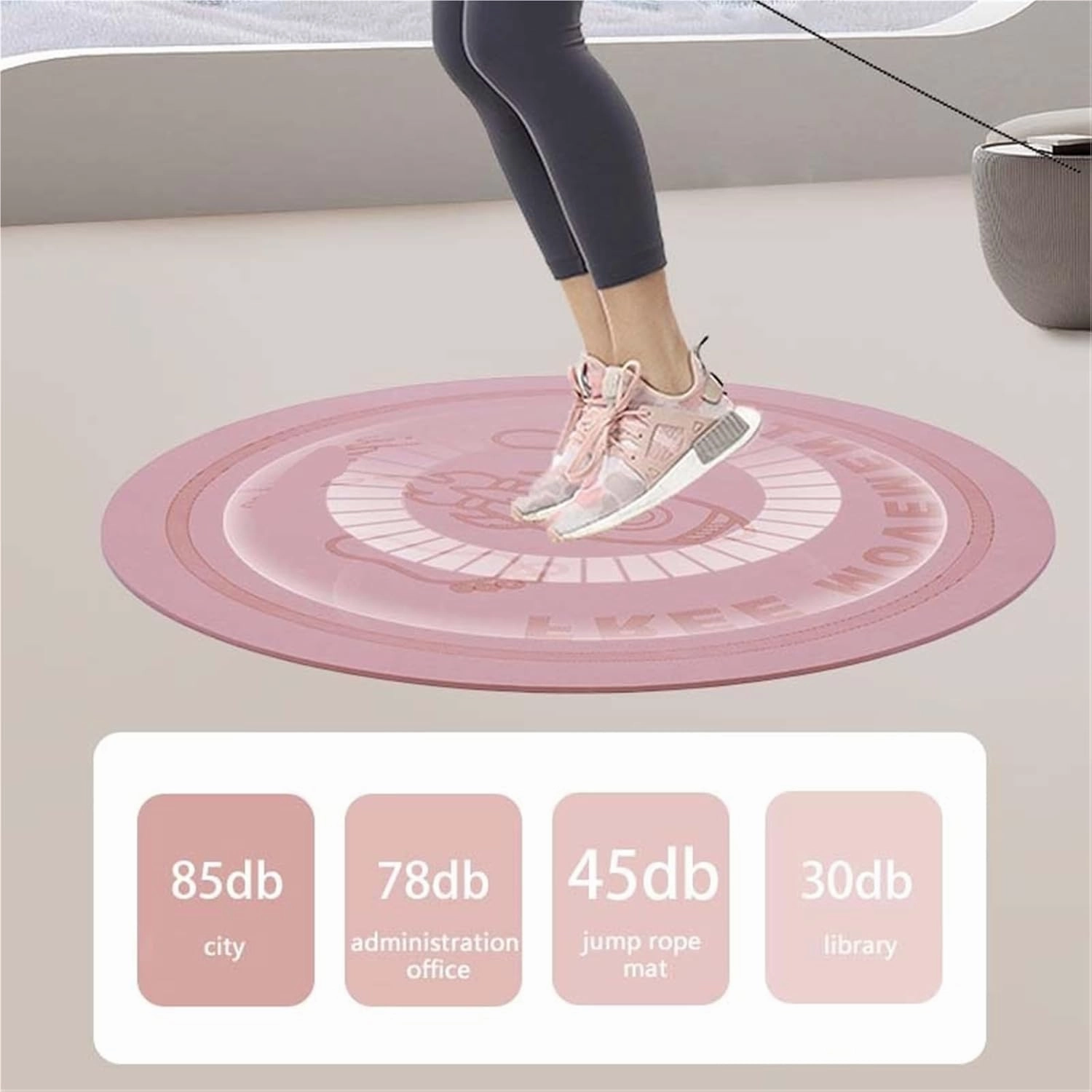 Yoga Mat Round Jump Rope Mat - Non-slip, Shock-absorbing Cushioning Enhances Workout Comfort, Chunky Exercise Yoga Mat