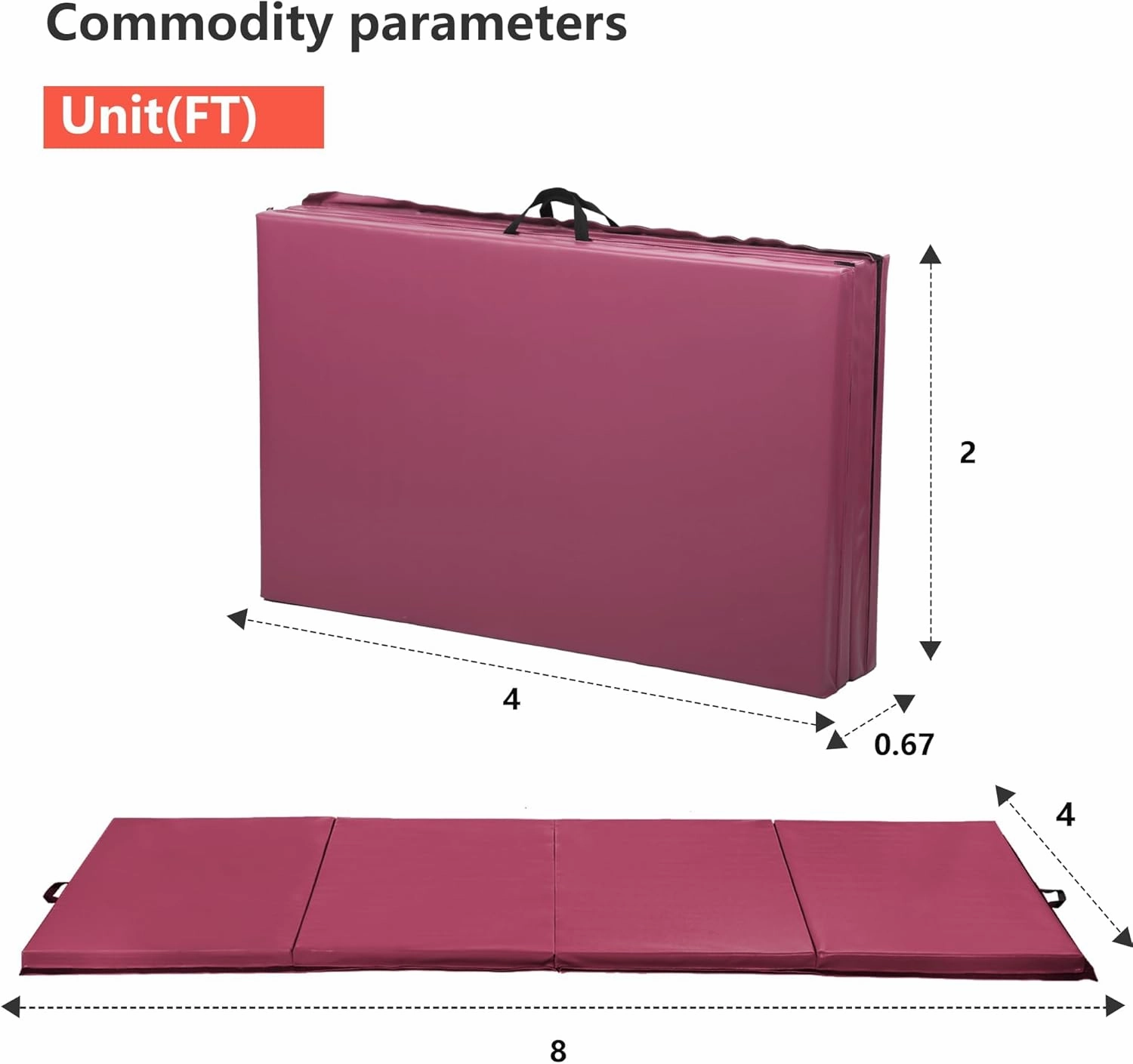 Yoga Mat Thick 2 Inch Workout Flooring for Home Gym - Exercise, Gymnastics, Tumbling, Pilates, Dance Equipment - Foldable Foam Play Mat for Kids and Adults