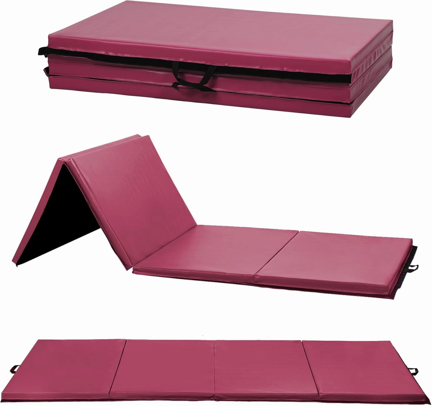 Yoga Mat Thick 2 Inch Workout Flooring for Home Gym - Exercise, Gymnastics, Tumbling, Pilates, Dance Equipment - Foldable Foam Play Mat for Kids and Adults