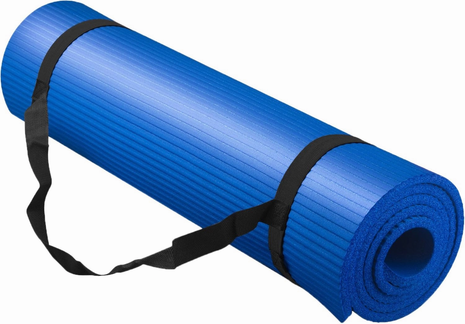 Yoga Mat, Thick NBR, Multipurpose, Multicolor Optional, with Carrying Bag and Strap, Blue