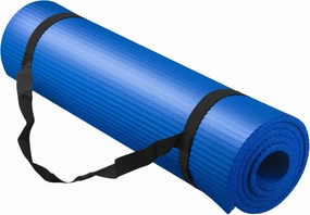 Yoga Mat, Thick NBR, Multipurpose, Multicolor Optional, with Carrying Bag and Strap, Blue